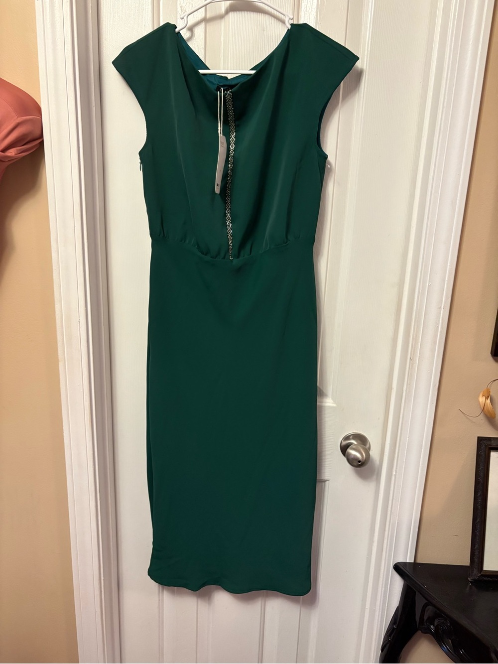 MOTF Deep Green Midi Sheath Dress